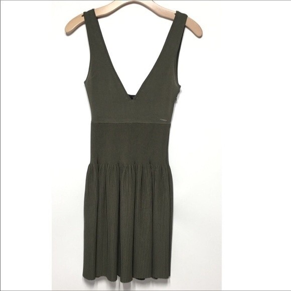 Diesel M-breed Ribbed Dress in Olive a green XXS - Picture 2 of 8